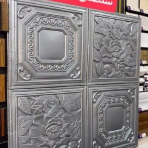 دیوارپوش 70*70 سانت سلطنتی نقره ای پشت چسب دار